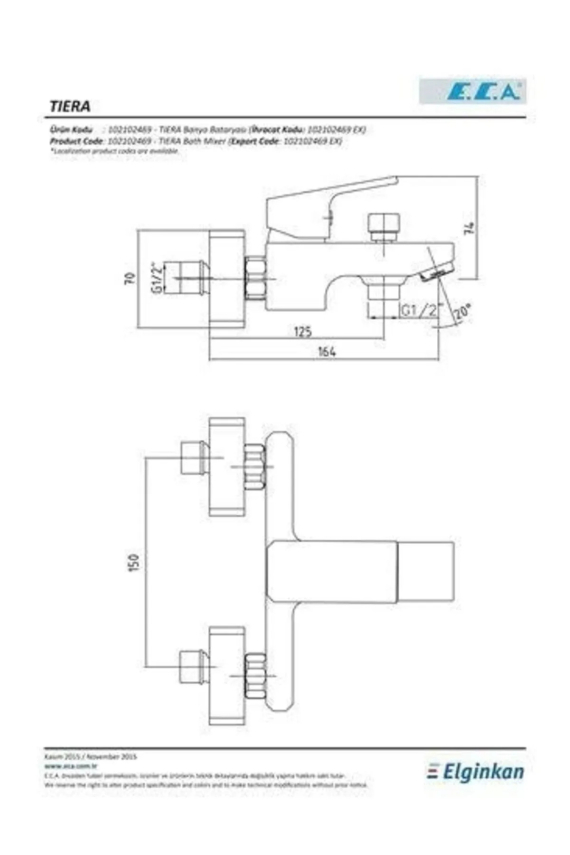 ECA Tiera Banyo Bataryası Mat Siyah 102102469C1 | Şık ve Modern Tasarım - 2